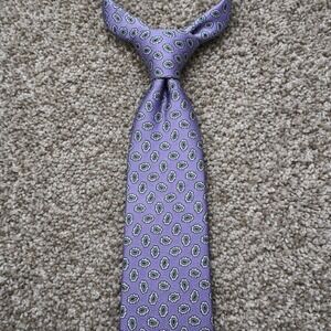 Mens Tie Bar Light Purple Silk Wedding Business Small Paisley Pattern Necktie